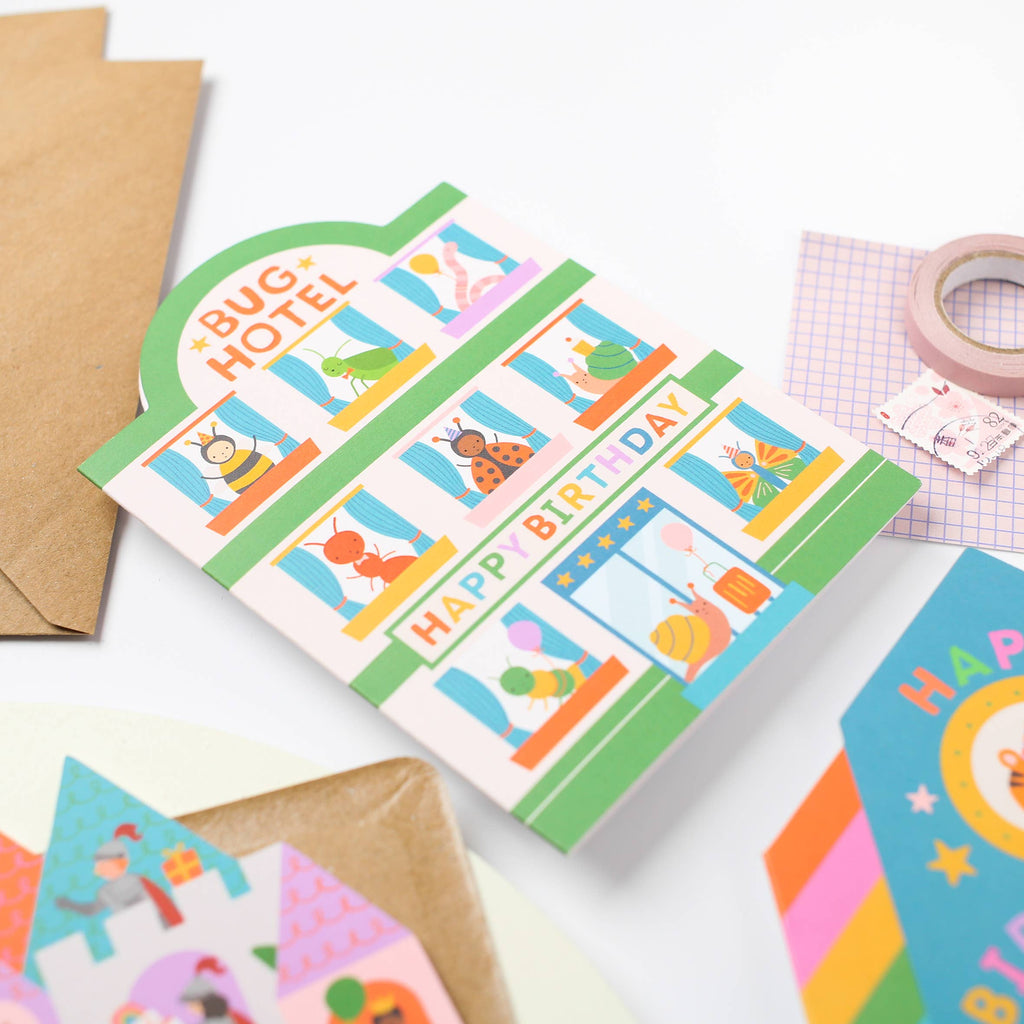 Playful Bug Hotel Birthday Card