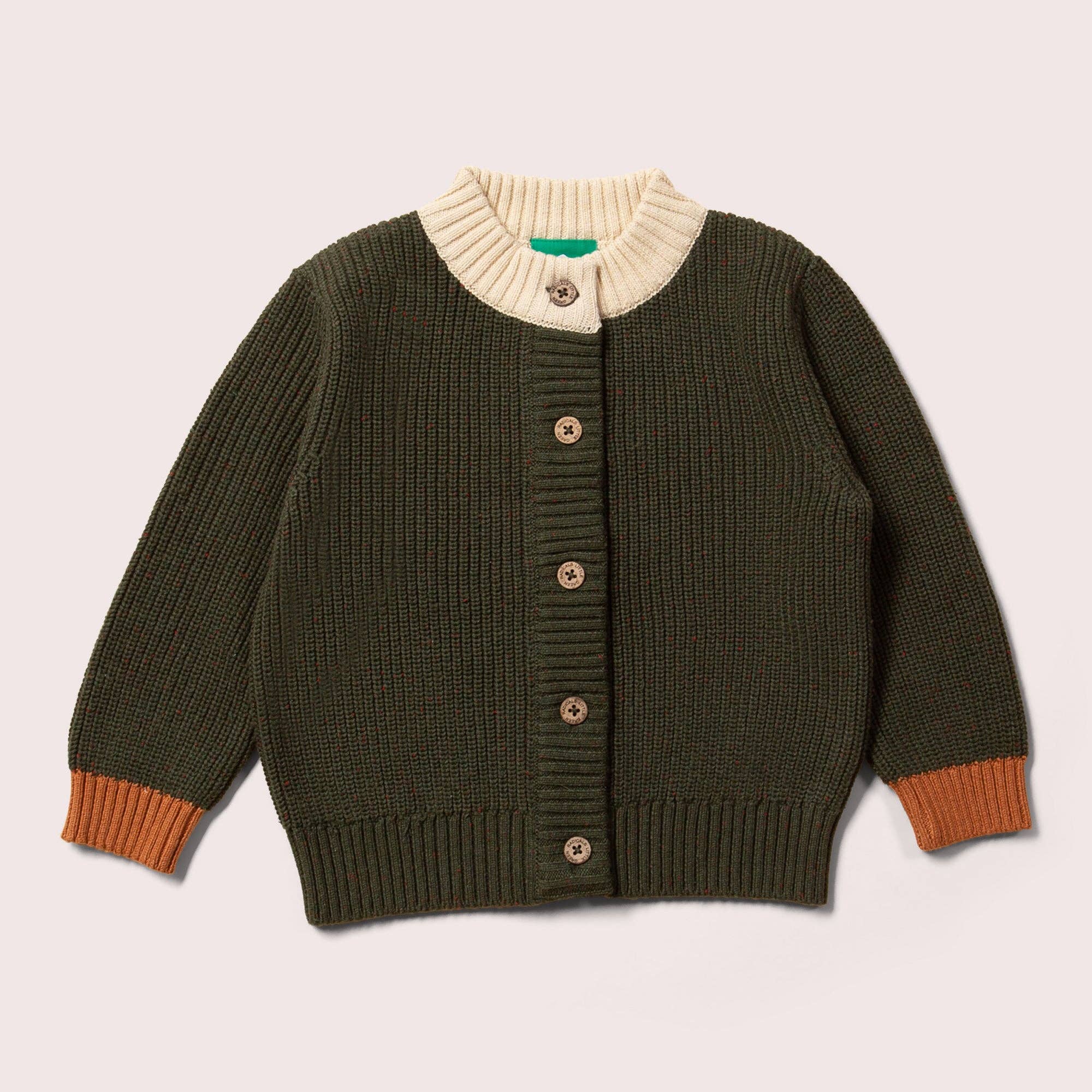 Little Green Radicals - From One To Another Fern Green Snuggly Knitted Cardigan