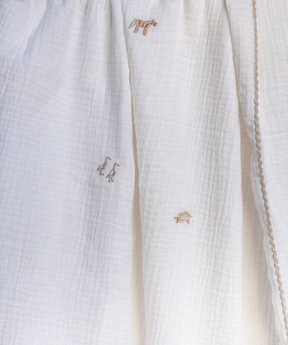 Embroidered Muslin Blanket - Little Farm