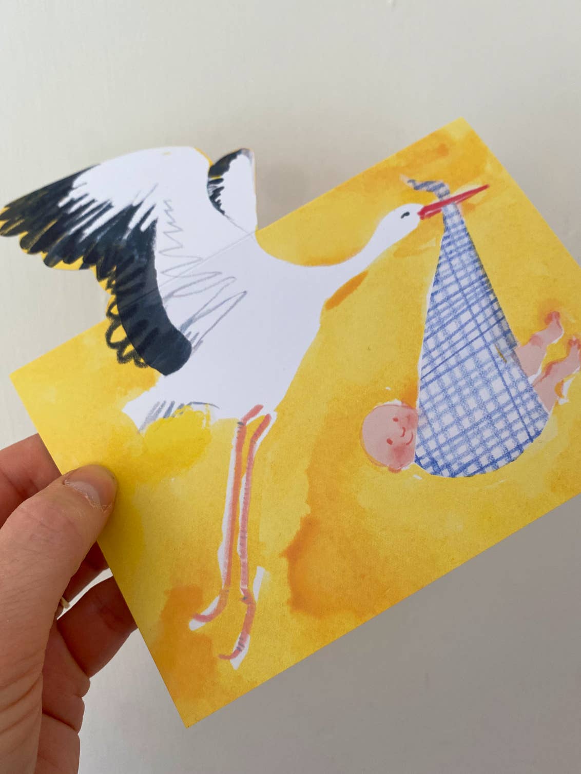 'Stork' Mantelpiece Greetings Card