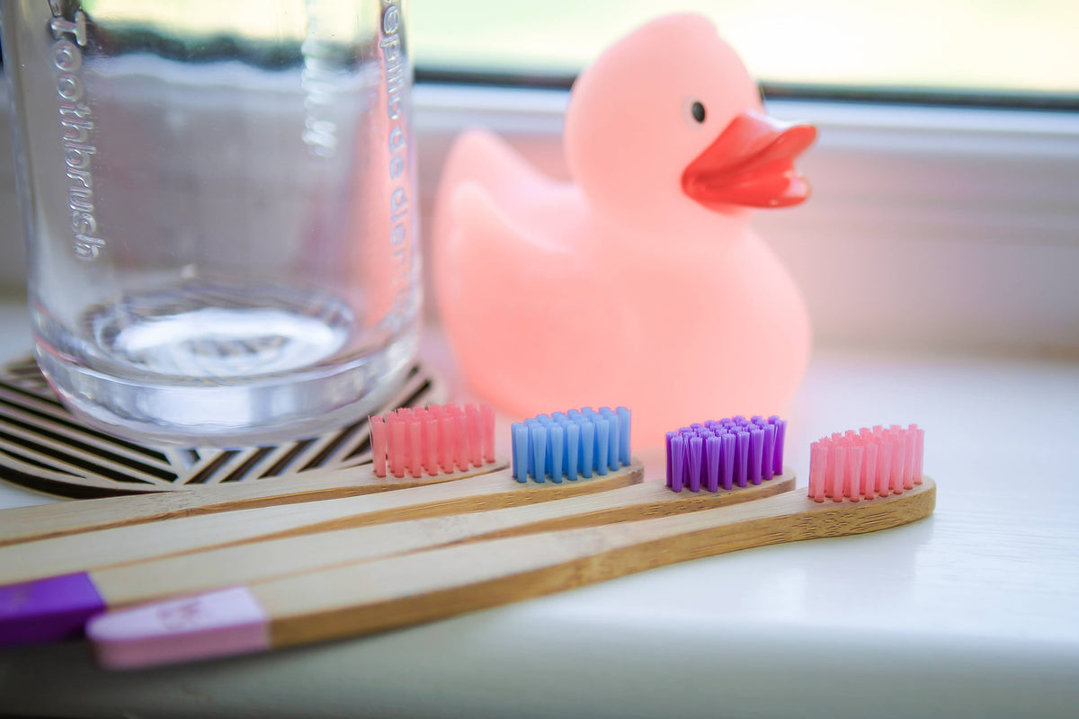 Children's 3yrs+ Bamboo Toothbrush (4 Pack) - Candy