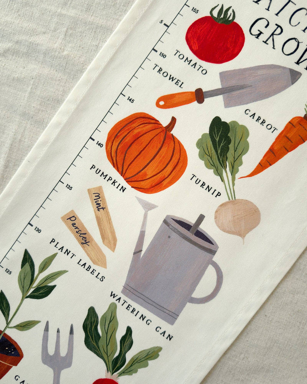Vegetable Patch Children's Fabric Height Chart