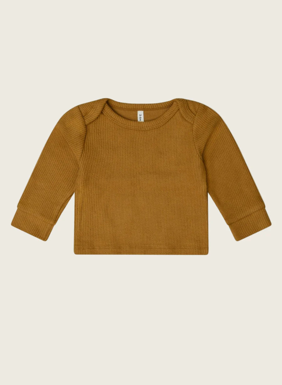 Organic Zoo - Organic Cotton Brown Ribbed Long Sleeve Top