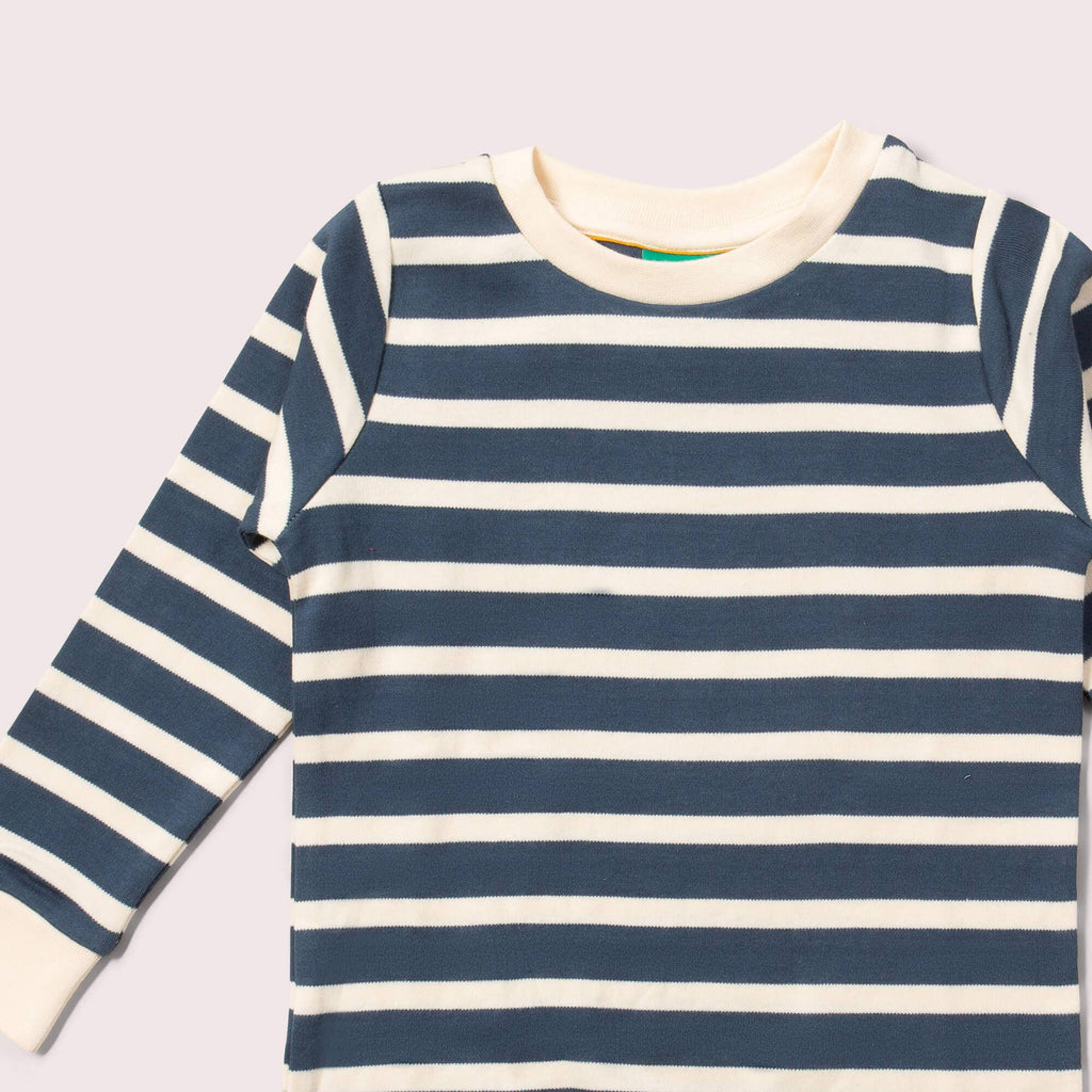 Little Green Radicals - Midnight Blue Striped Long Sleeve T-Shirt