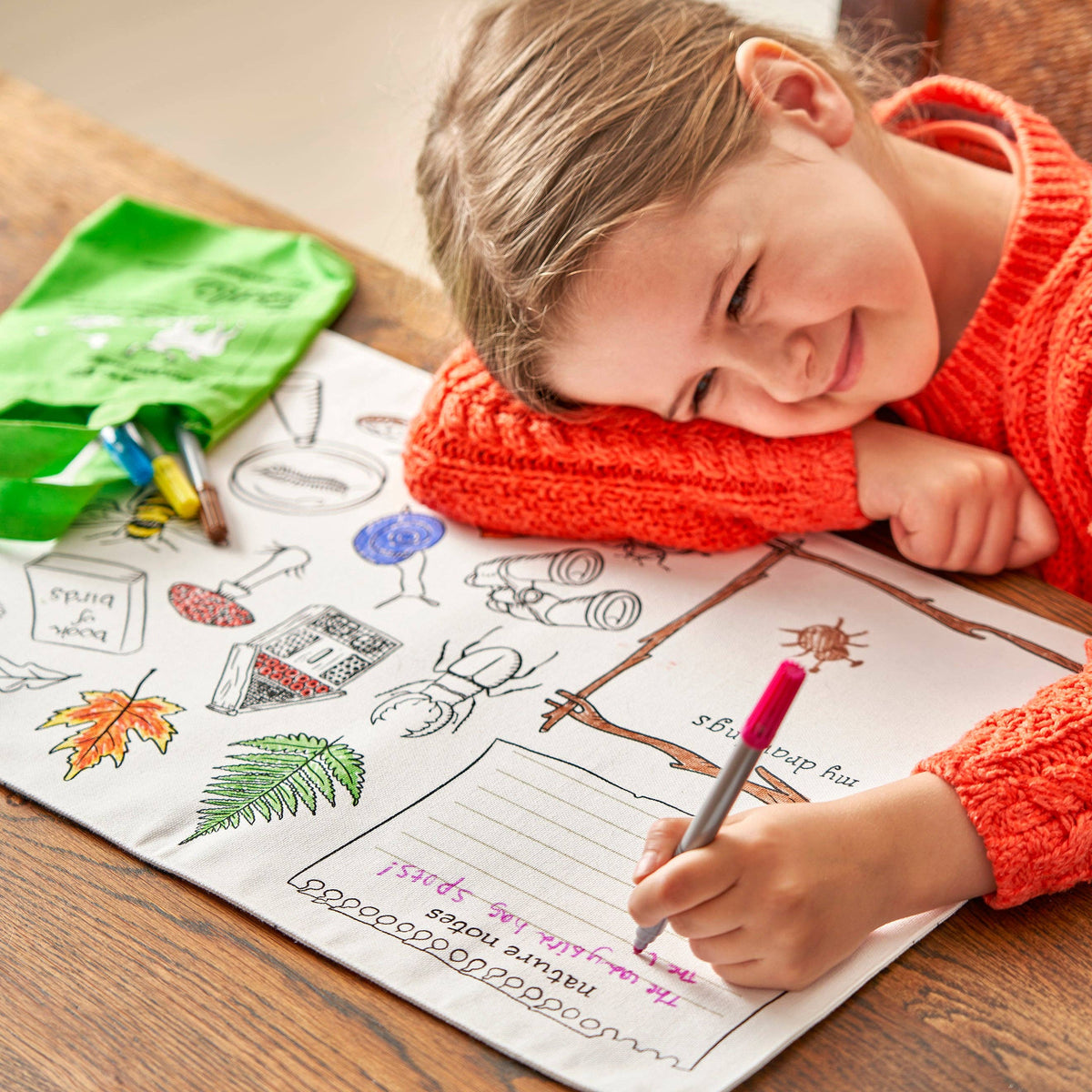 Woodland Placemat to Go - Colour-In Craft Kit