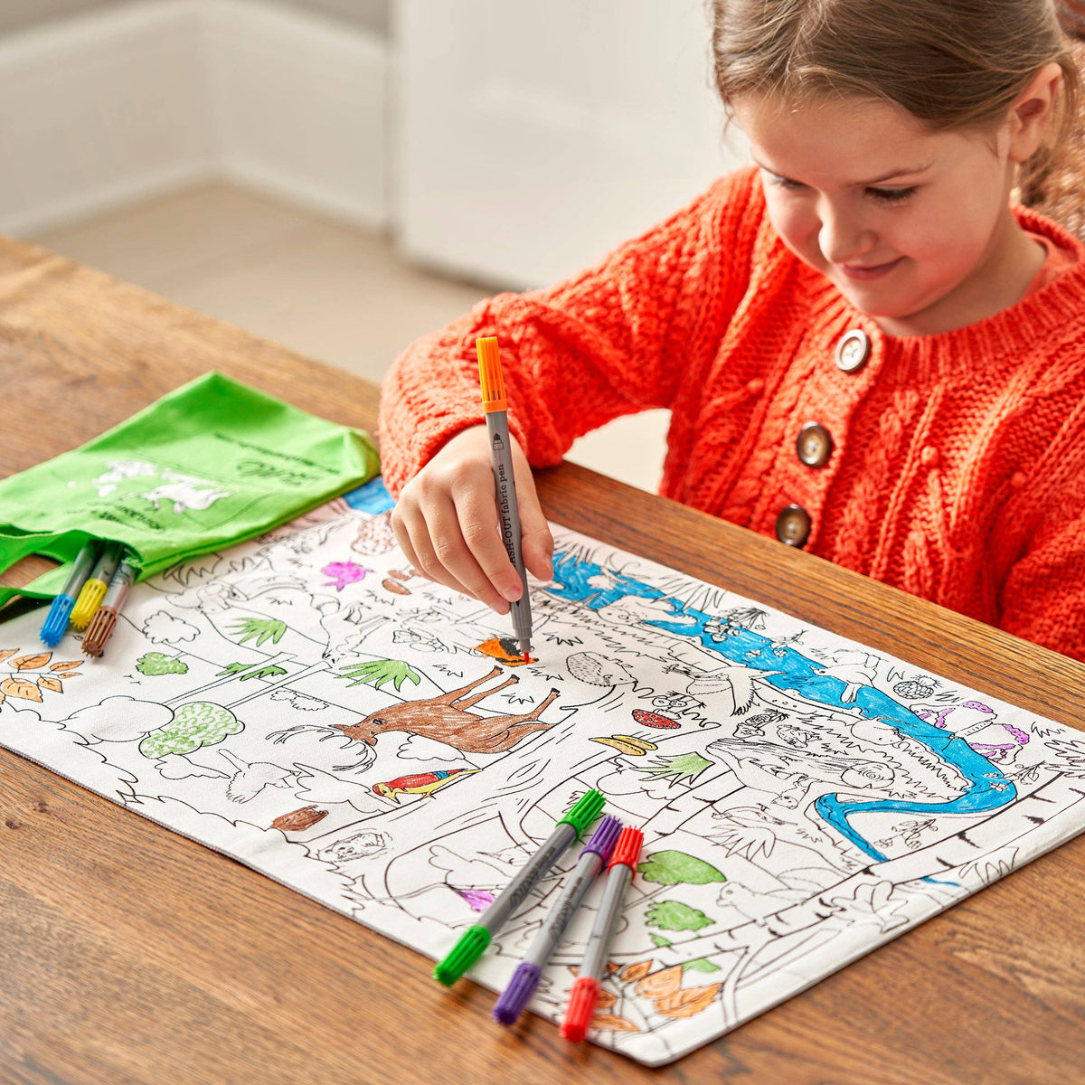 Woodland Placemat to Go - Colour-In Craft Kit