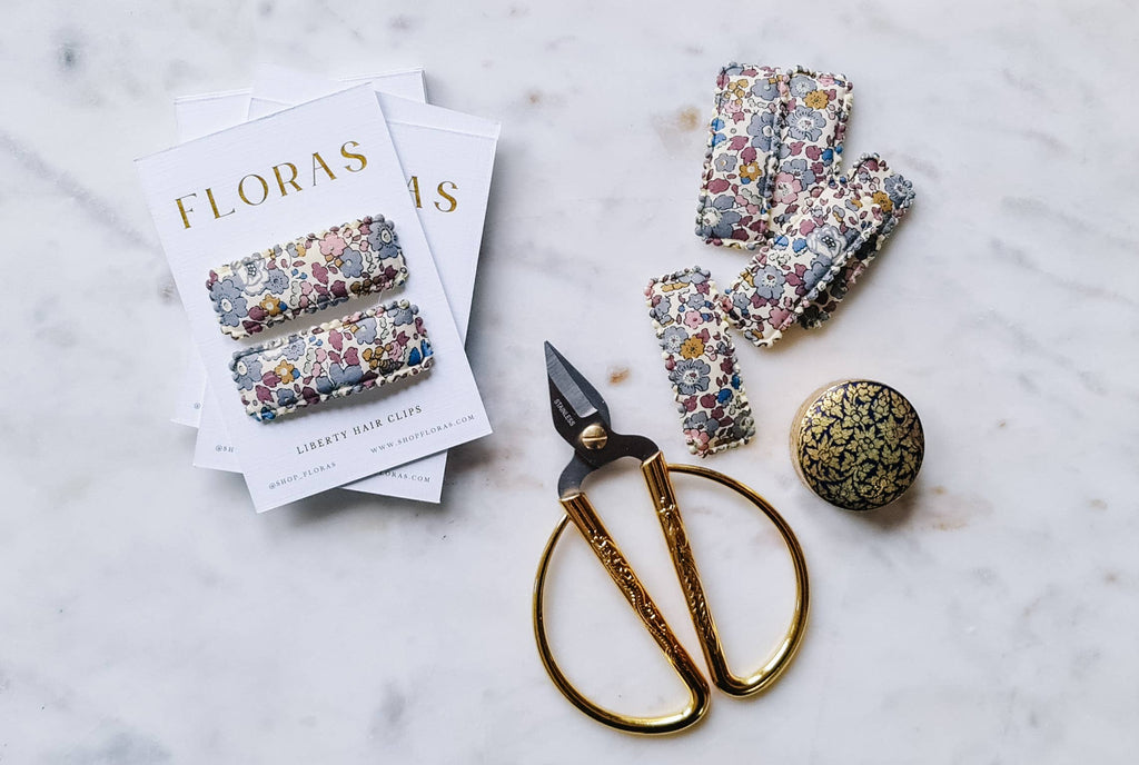 Classic Scallop Clips in Liberty Betsy Ann Grey