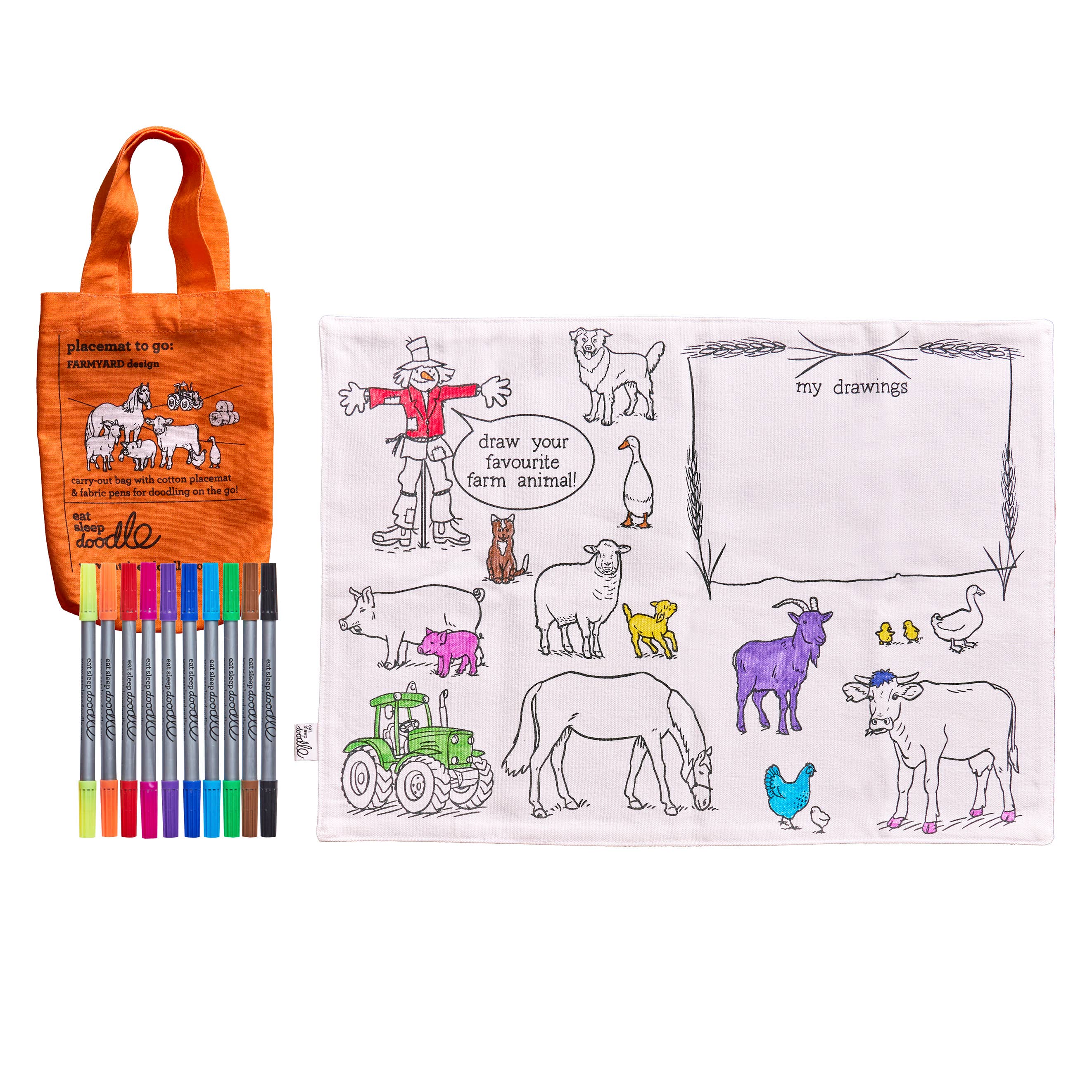Farmyard Placemat to go – Colour-in Craft Kit