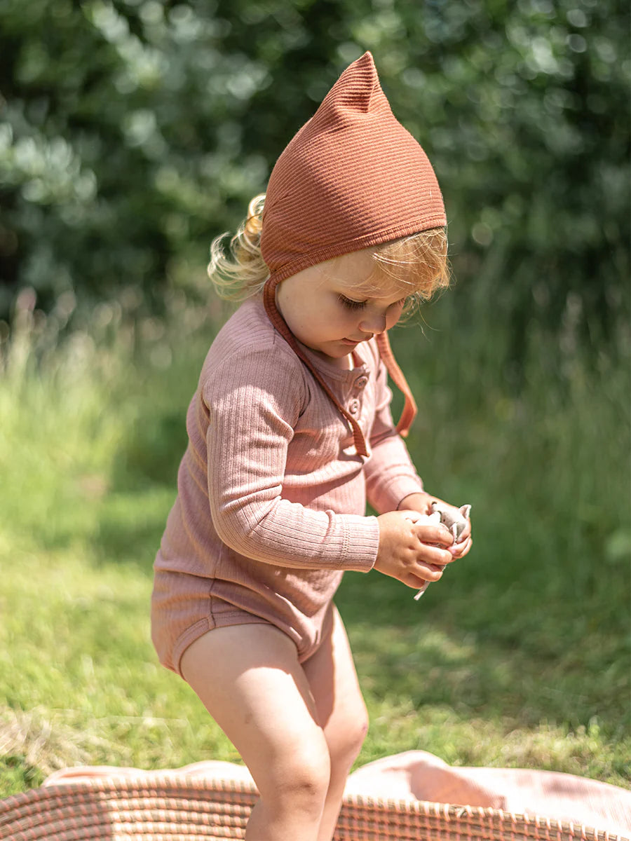 Happyology - Organic Long-Sleeve Bodysuit - Peach