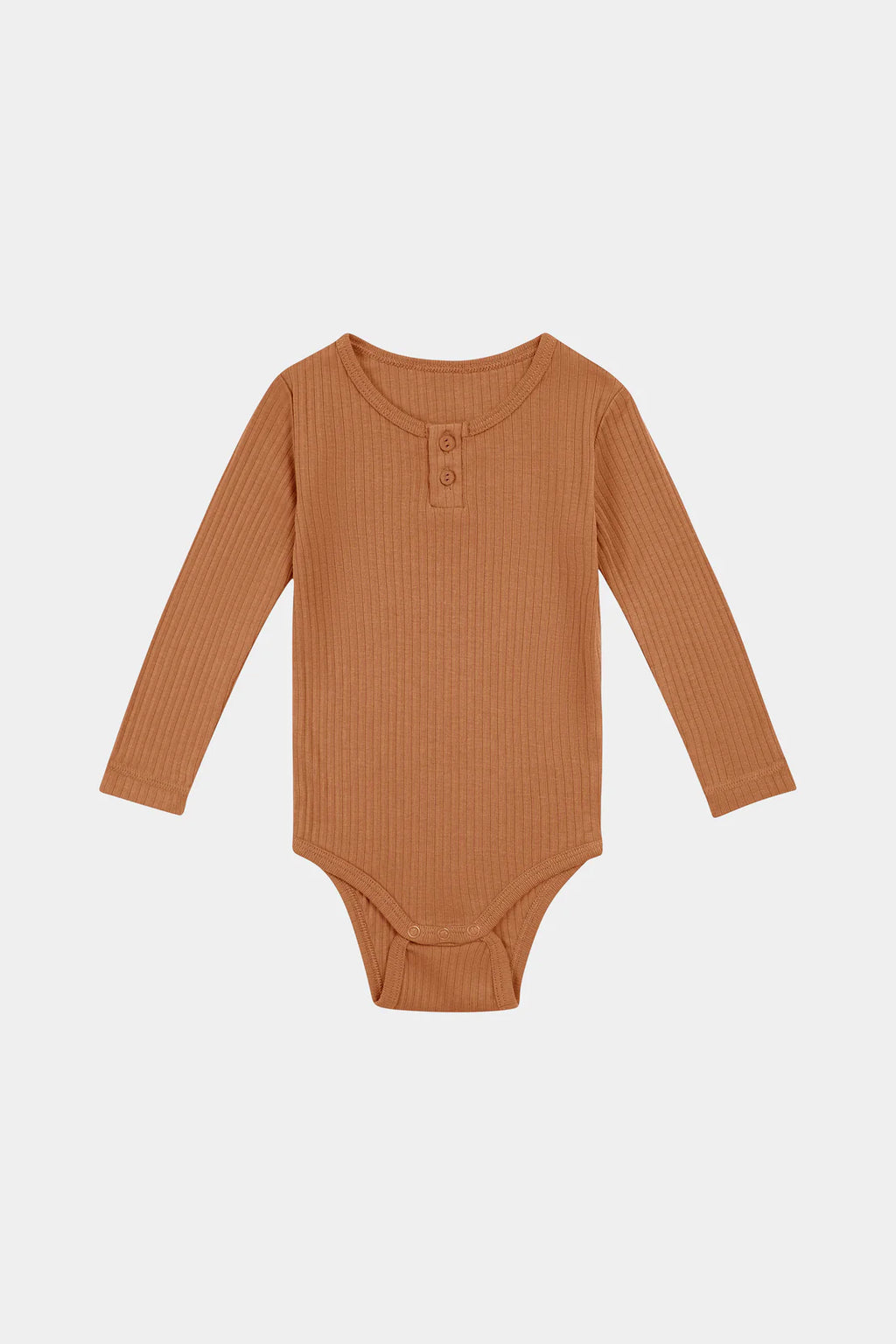 Happyology - Organic Essential Long-Sleeve Bodysuit - Cinnamon