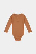 Happyology - Organic Essential Long-Sleeve Bodysuit - Cinnamon