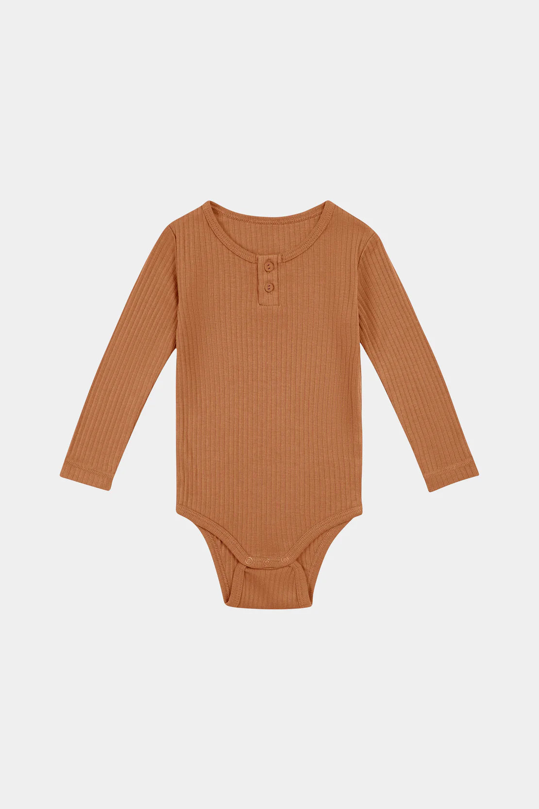 Happyology - Organic Essential Long-Sleeve Bodysuit - Cinnamon