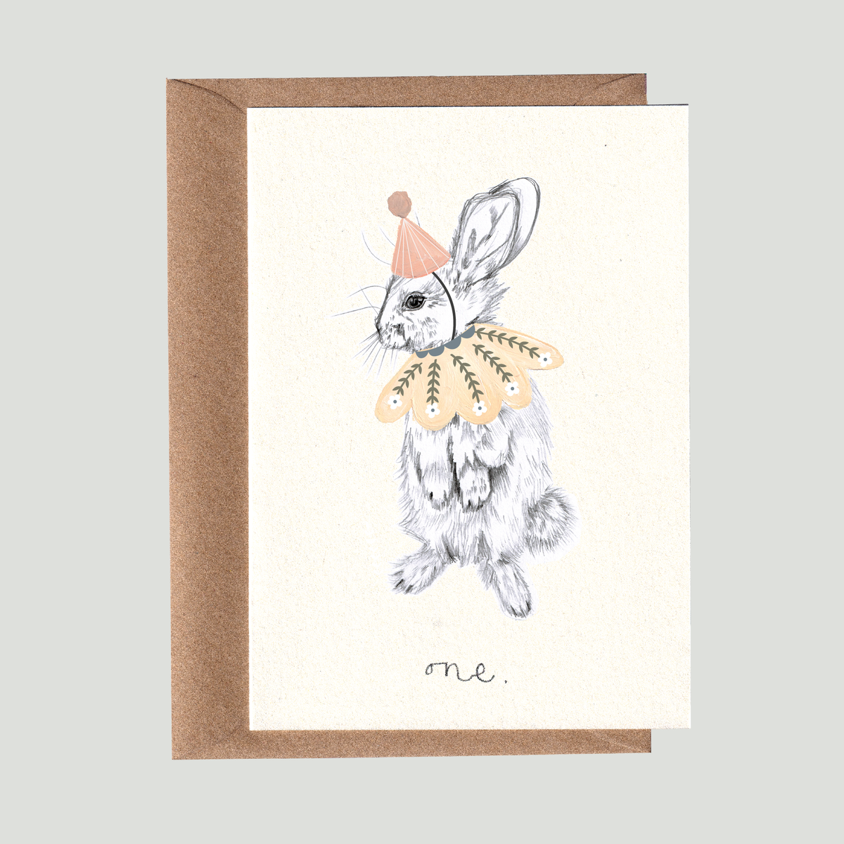 Woodland Bunny First Birthday Card