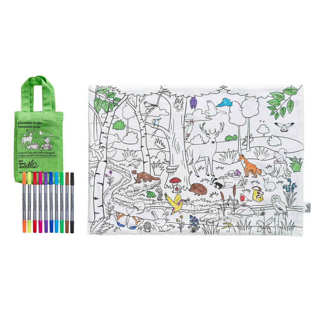 Woodland Placemat to Go - Colour-In Craft Kit
