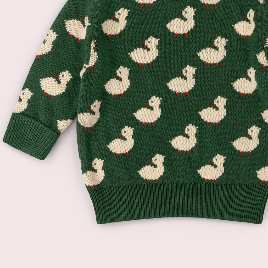 Little Green Radicals - Olive Ducks Snuggly Knitted Jumper