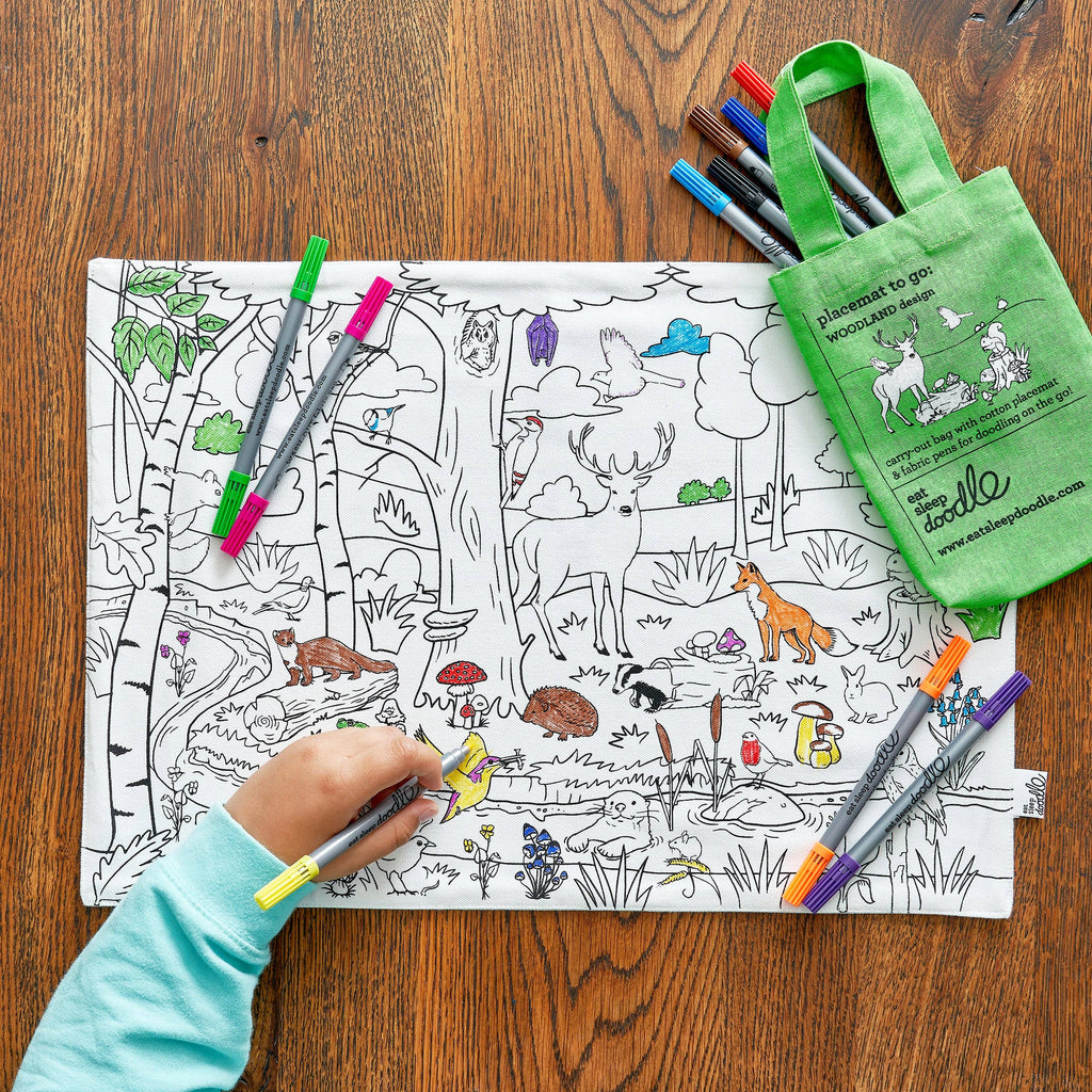 Woodland Placemat to Go - Colour-In Craft Kit
