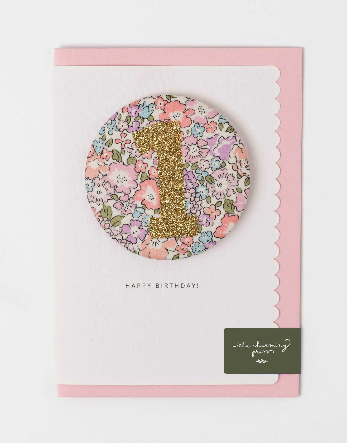 Birthday Card with 'Michelle' Liberty Badge Age 1