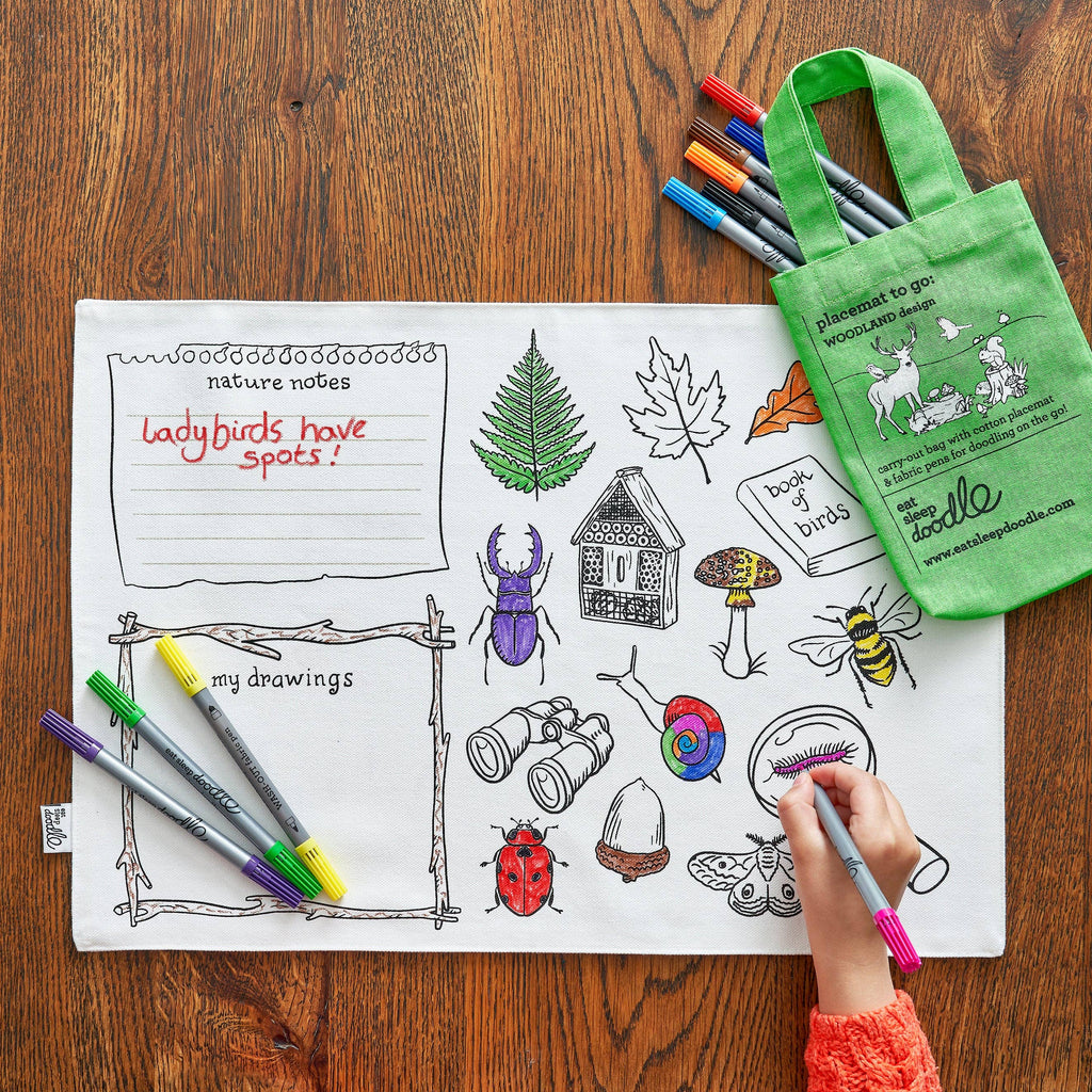 Woodland Placemat to Go - Colour-In Craft Kit
