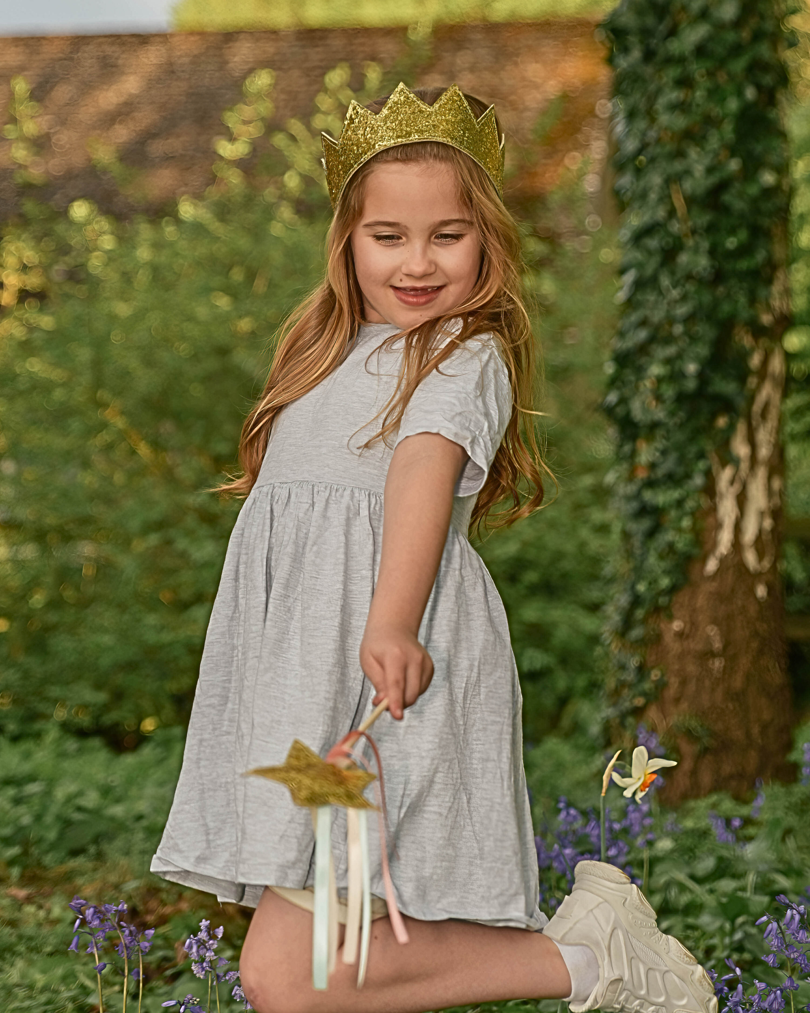 A is for Alice - Gold Glitter Magic Wand with Pastel Tassels