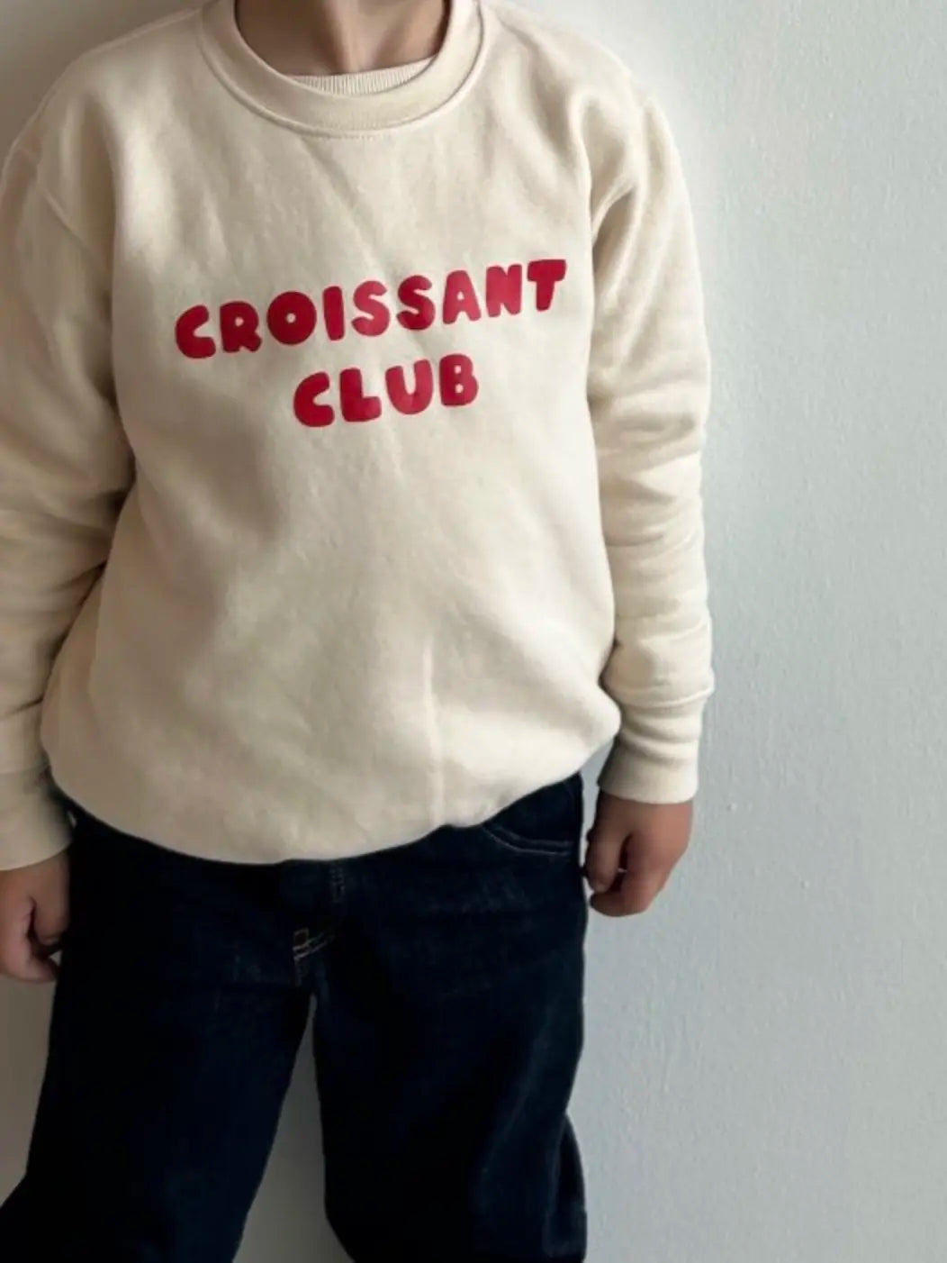 Wexbaby - 'Croissant Club' Kids Sweatshirt in Natural