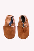 Baby Leather Slipper Shoes - Toffee: 3-6M
