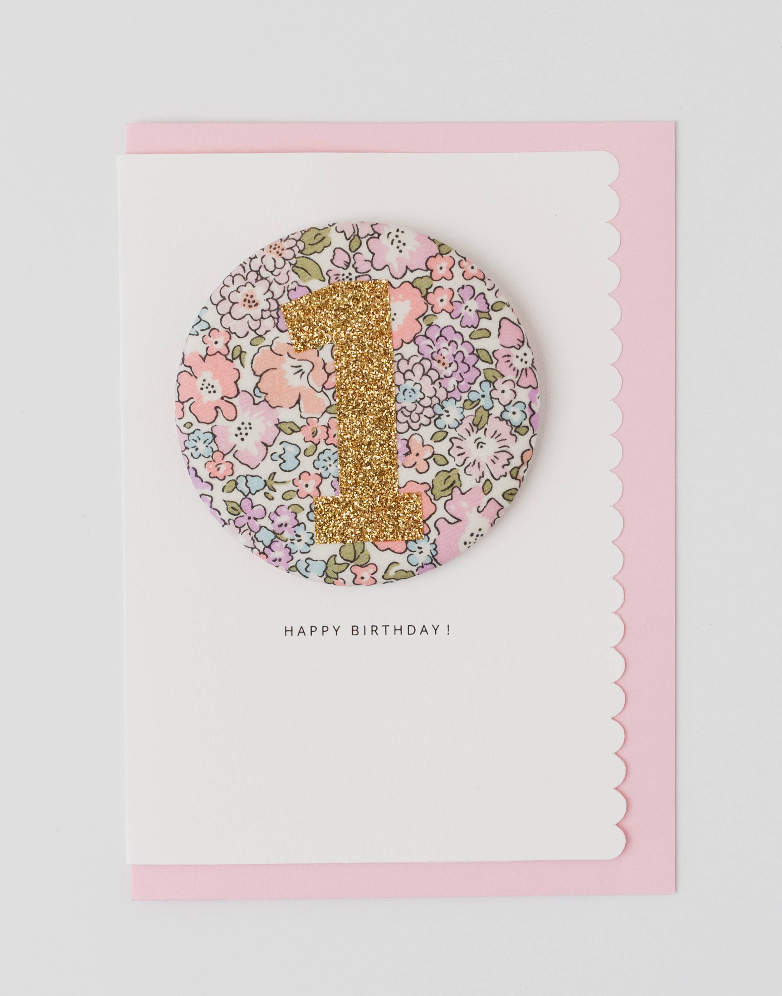 Birthday Card with 'Michelle' Liberty Badge Age 1