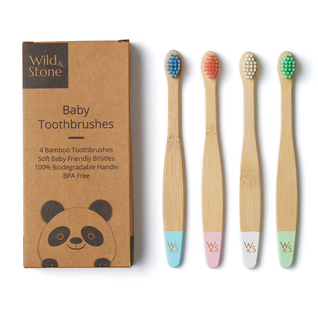Baby's 0-3yrs Bamboo Toothbrush (4 Pack) - Soft Bristles