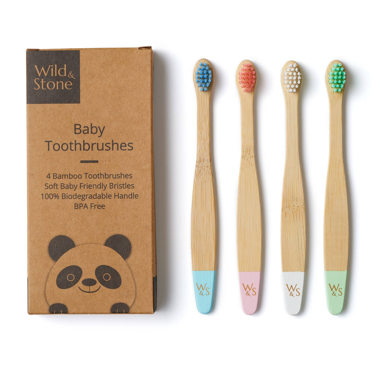 Baby's 0-3yrs Bamboo Toothbrush (4 Pack) - Soft Bristles
