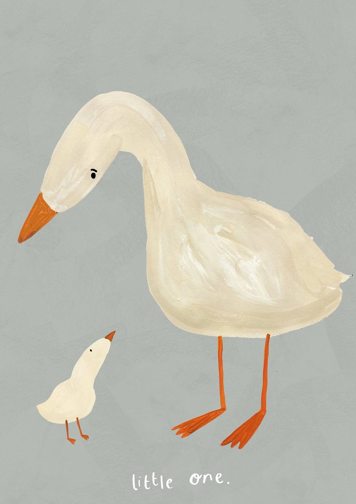 Little One Geese Art Print: A4 / Blue