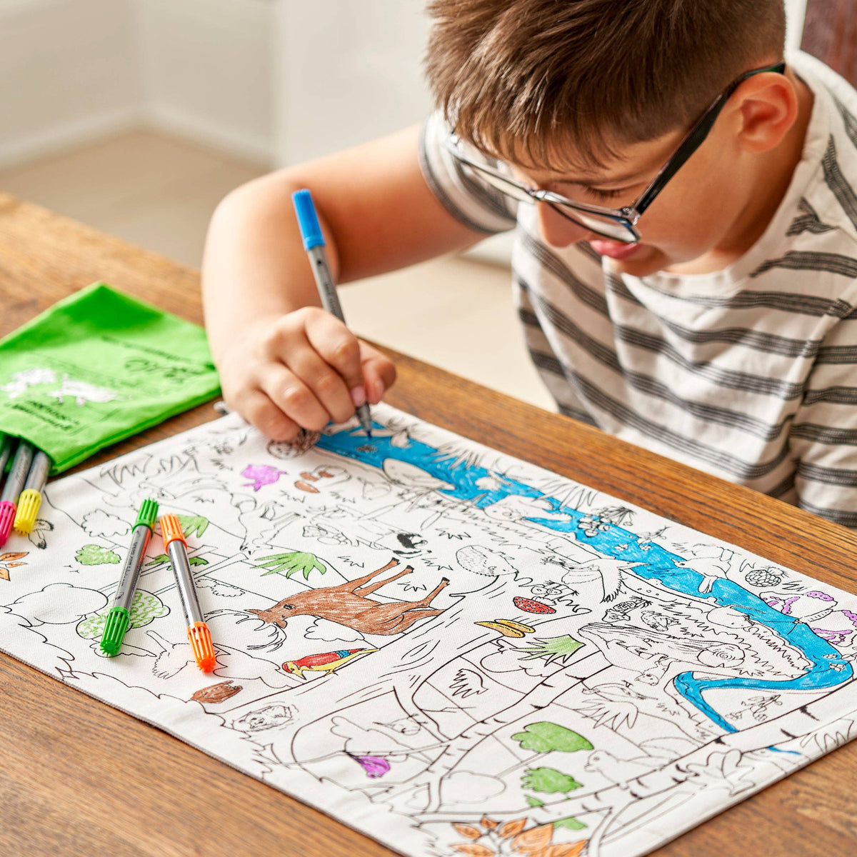 Woodland Placemat to Go - Colour-In Craft Kit