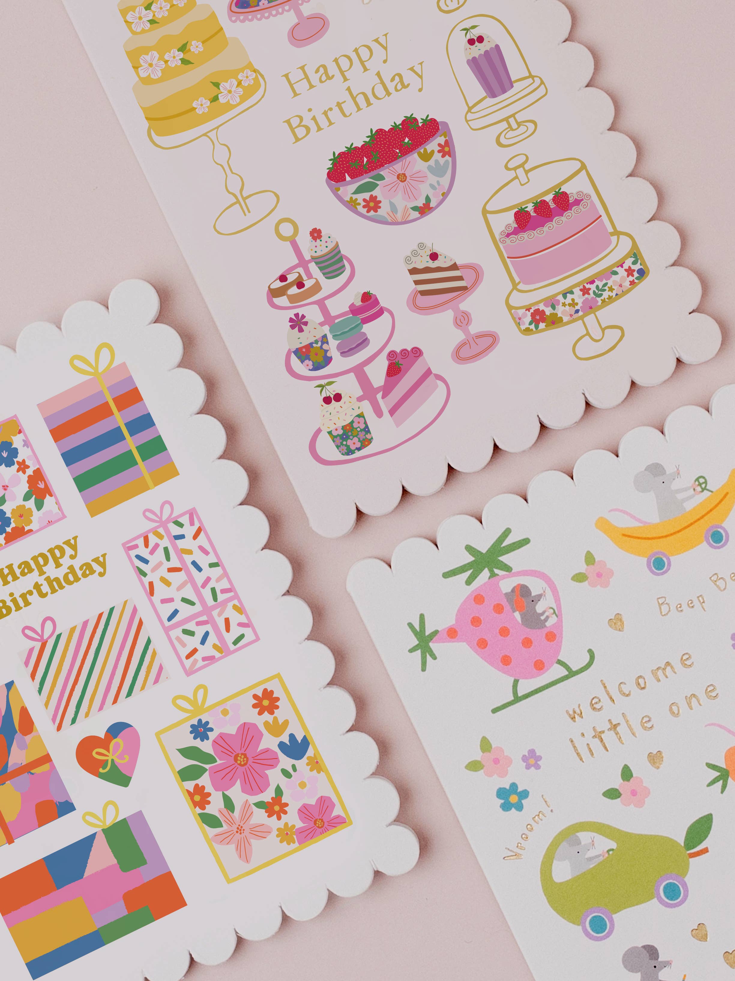 Mice Fruit Dash Welcome Baby Card | New baby card