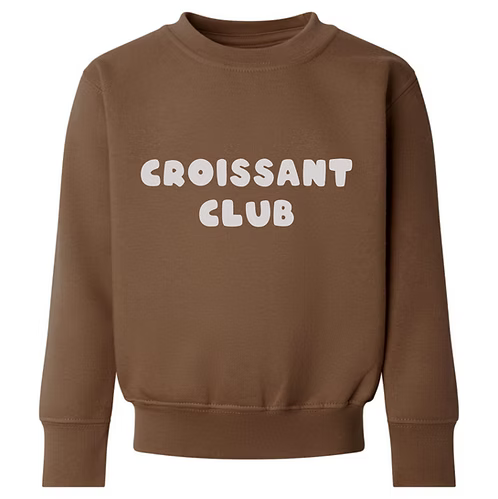 Wexbaby - 'Croissant Club' Kids Sweatshirt in Cocoa