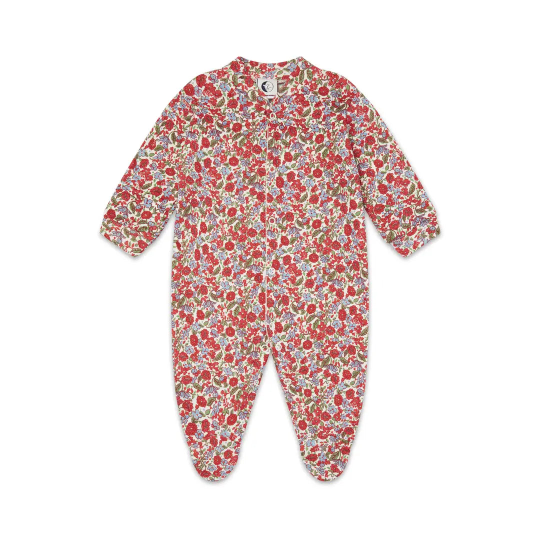 Sleepy Doe - Organic Cotton Red Floral Sleepsuit