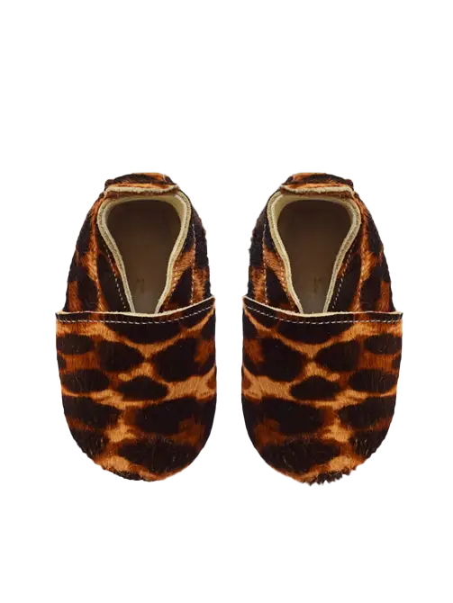 Baby Suede Slipper Shoes - Leopard: 3-6M