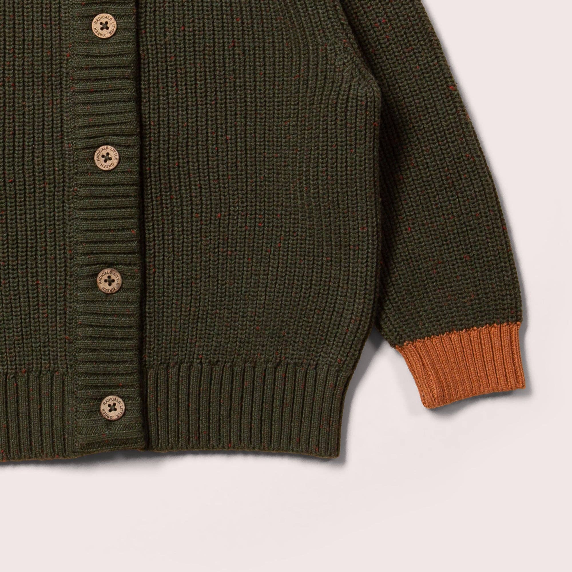 Little Green Radicals - From One To Another Fern Green Snuggly Knitted Cardigan