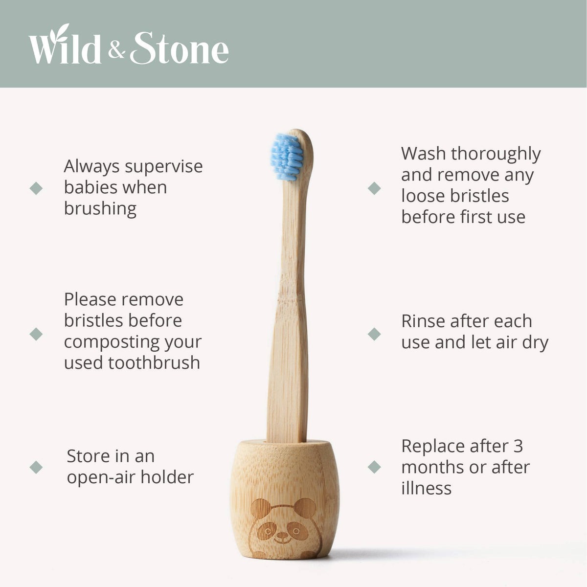 Baby's 0-3yrs Bamboo Toothbrush (4 Pack) - Soft Bristles