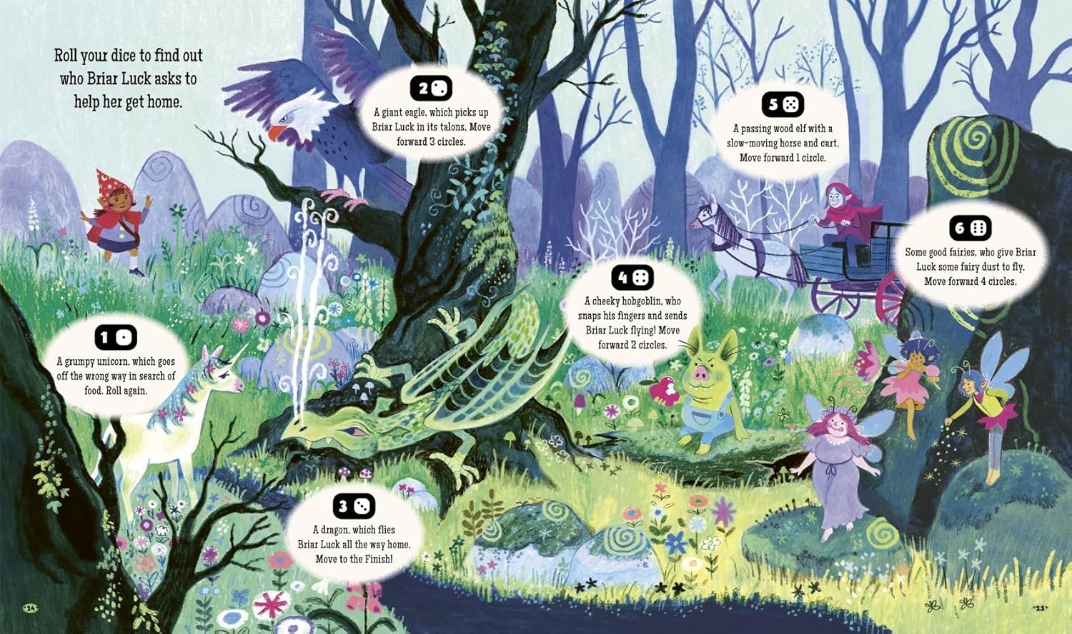Roll the Dice Enchanted Forest, Board Game Book, by Lauren De Graaf