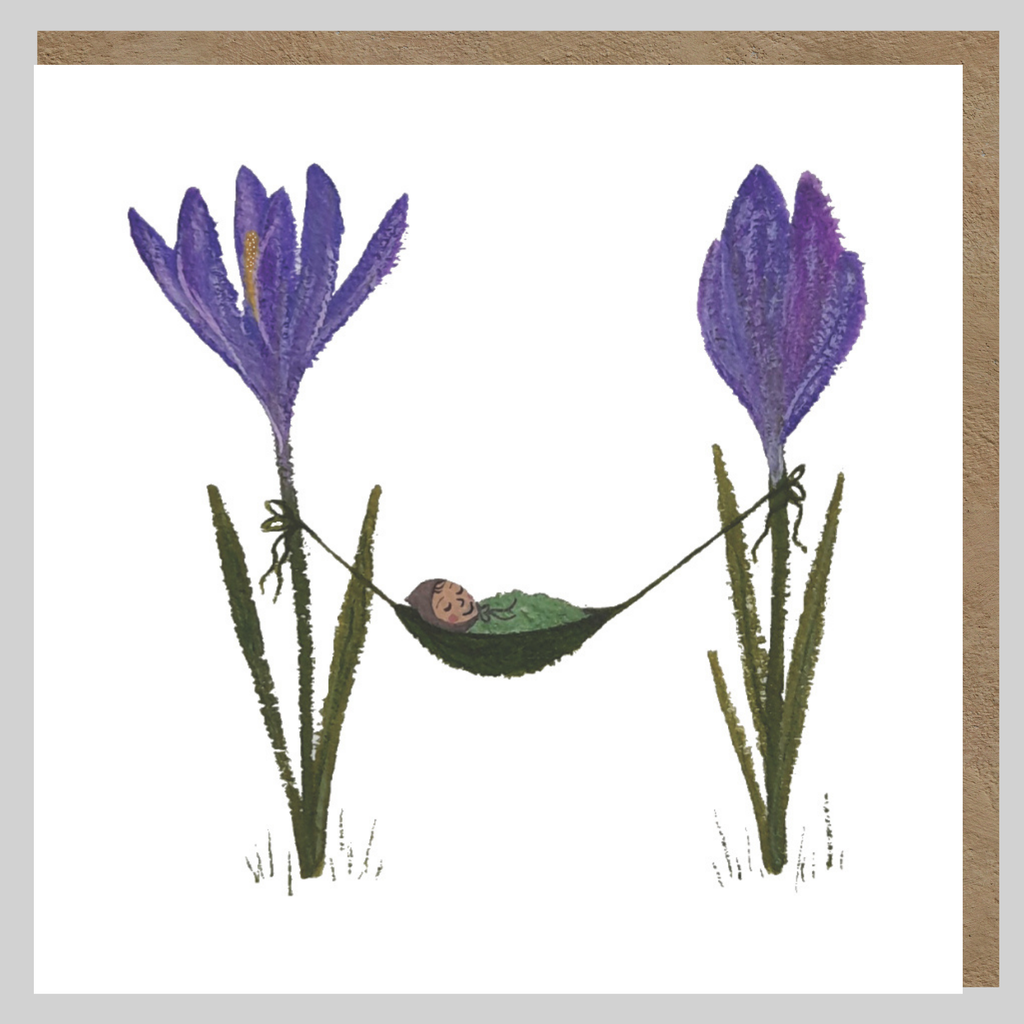Crocus Baby Greeting Card | New baby card | Birth | Nature 