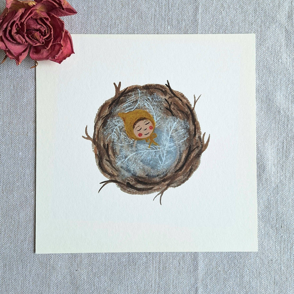  Baby Nest Fine Art Print | Nursery Art | Giclee Print