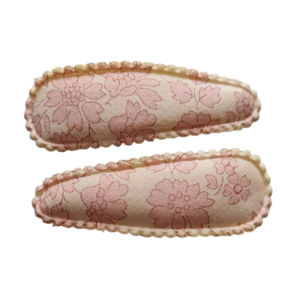 Almond Scallop Clips in Liberty Capel Blossom