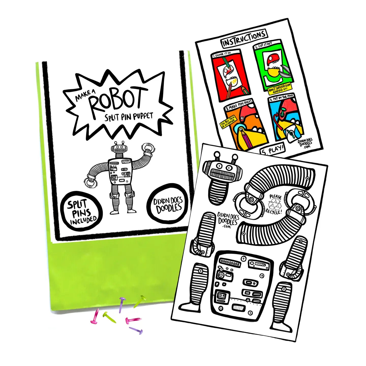 Split Pin Puppet Craft - Assorted