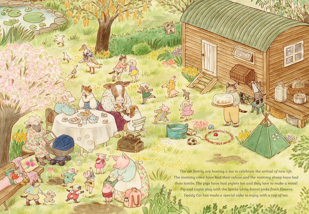 Cat Family Four Seasons by Lucy Brownridge
