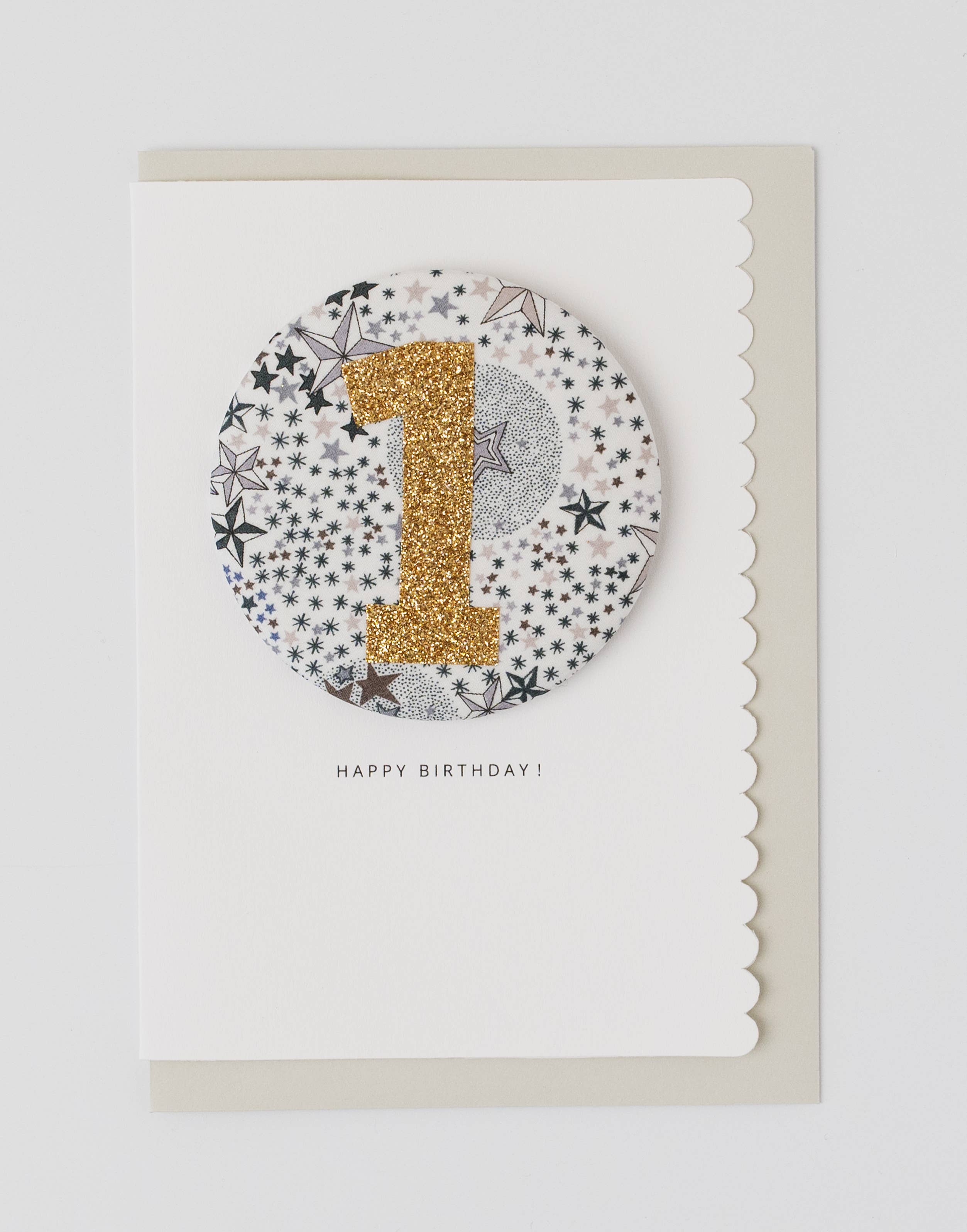 Birthday Card with 'Adelajda's Wish' Liberty Badge Age 1