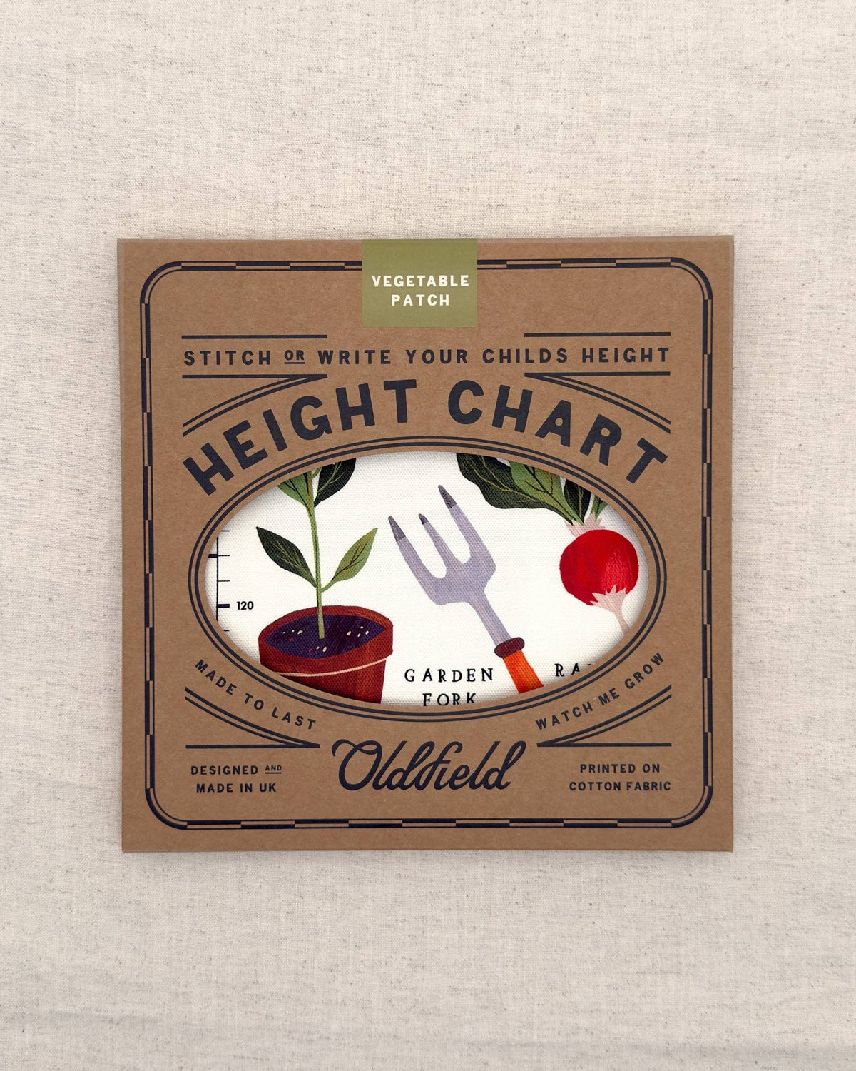 Vegetable Patch Children's Fabric Height Chart