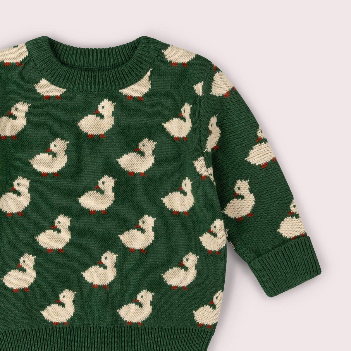 Little Green Radicals - Olive Ducks Snuggly Knitted Jumper