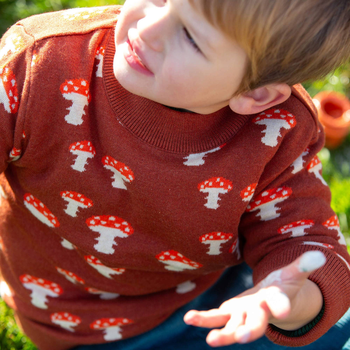 Little Green Radicals - Mushroom Knitted Jumper