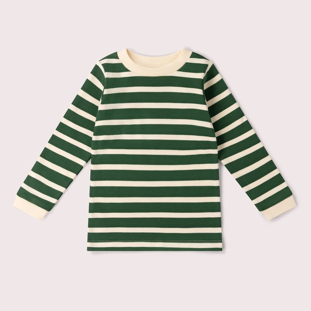 Little Green Radicals - Olive Green Striped Long Sleeve T-Shirt