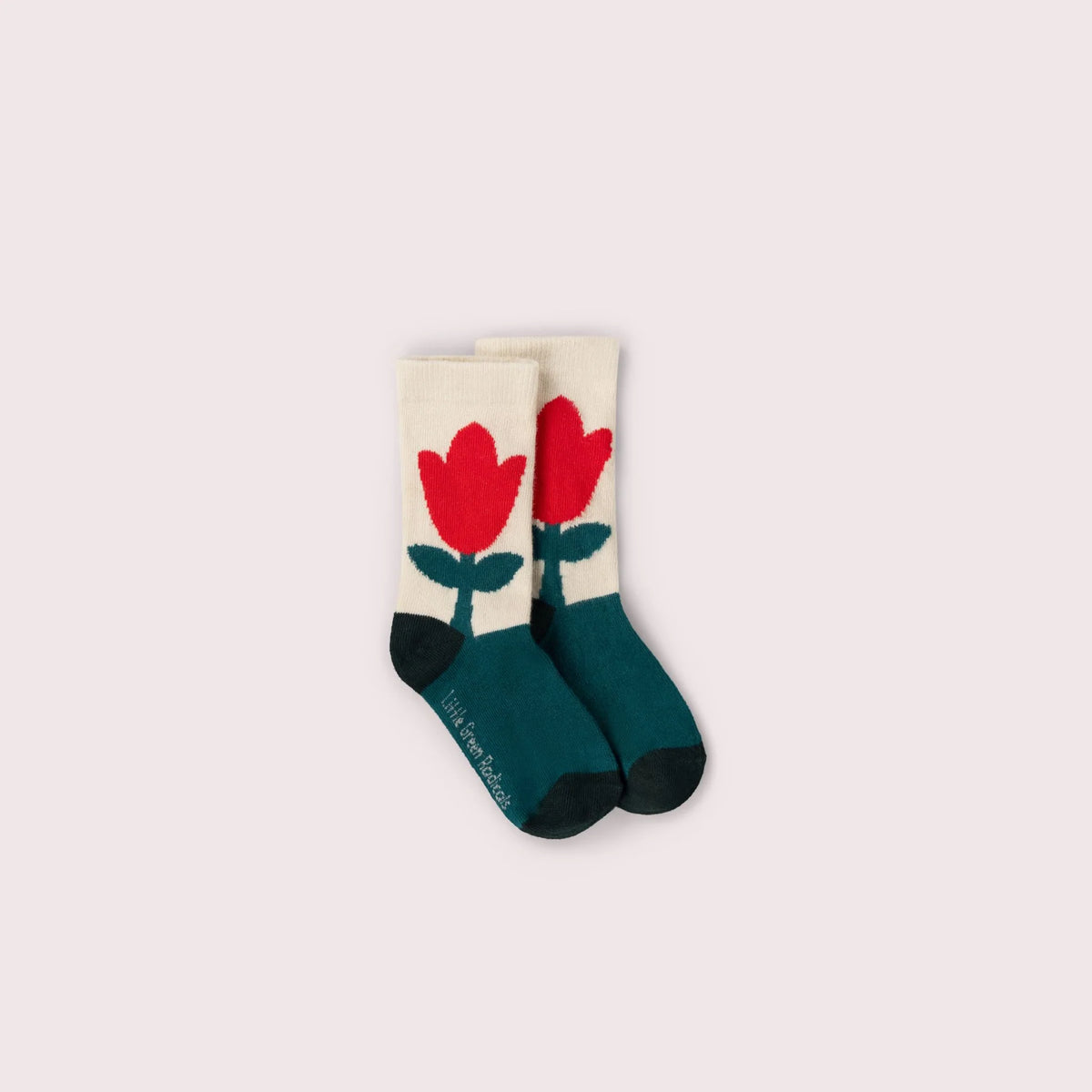 Little Green Radicals - Red Flowers Ankle Socks (3 Pack)
