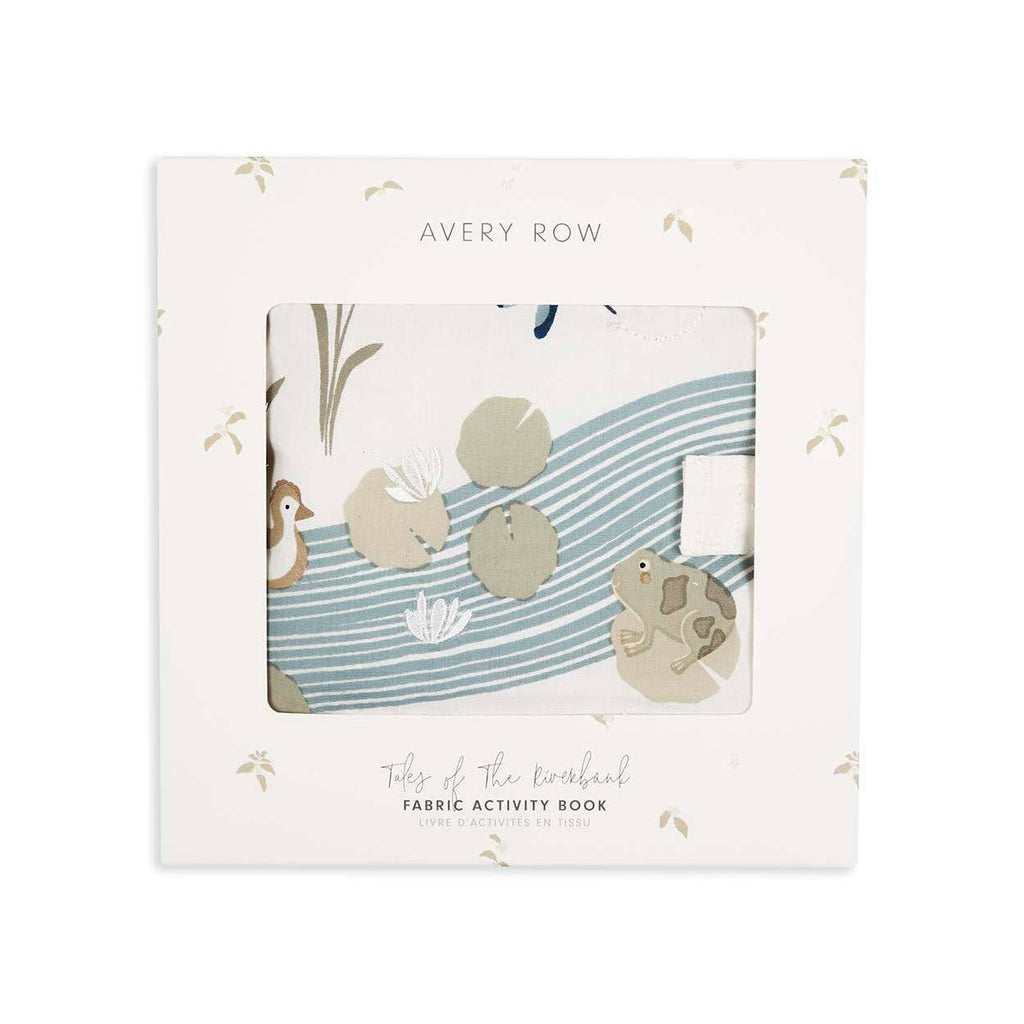 Fabric activity book packaging with hedgehog design on a white background