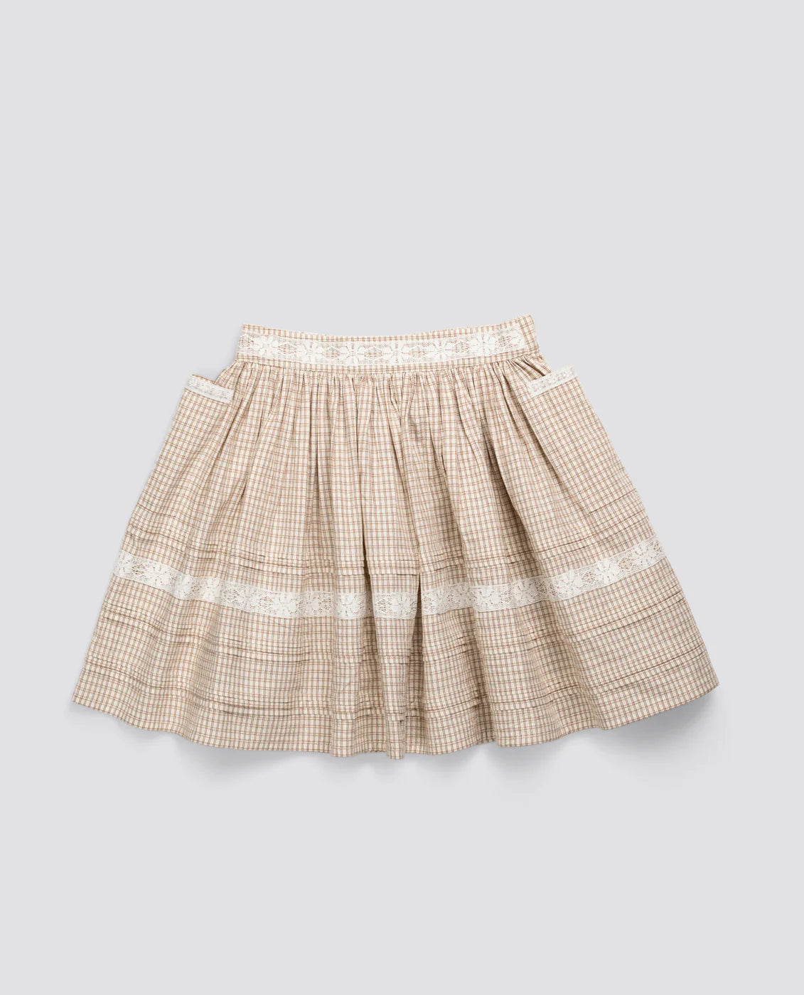 Little Cotton Clothes - Ira Skirt Straw Check